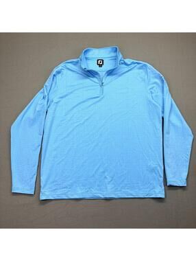 FootJoy Golf Shirt Men's Light Blue Quarter Zip Pullover XL